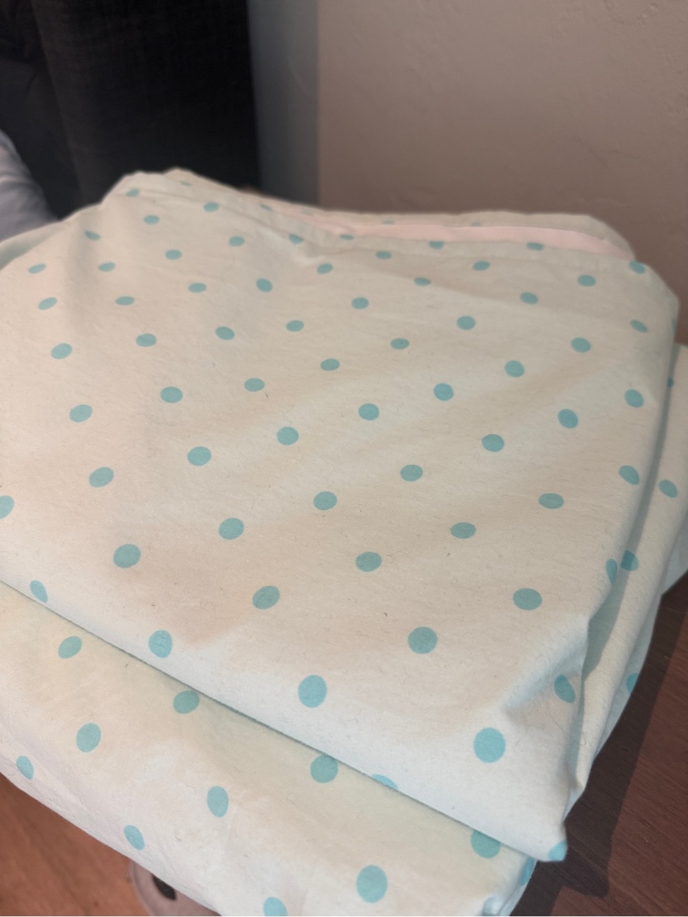 2 Land of Nod Aqua Dream Girl Dot Blackout Curtains 96”